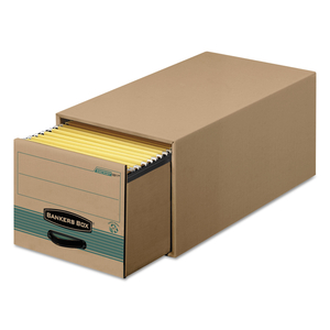 STOR/DRAWER STEEL PLUS EXTRA SPACE-SAVINGS STORAGE DRAWERS, LEGAL FILES, 16.75" X 25.5" X 11.5", KRAFT/GREEN, 6/CARTON by Bankers Box