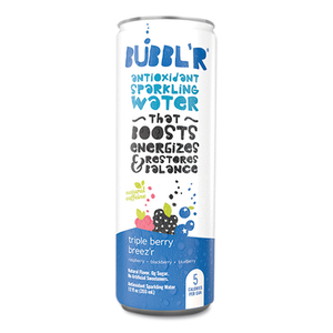 ANTIOXIDANT SPARKLING WATER, TRIPLE BERRY BREEZ'R, 12 OZ CAN, 12 CANS/CARTON by Bubbl'r