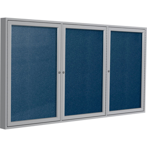 ENCLOSED BULLETIN BOARD - OUTDOOR / INDOOR - VINYL - 48" X 96" H - NAVY by Ghent