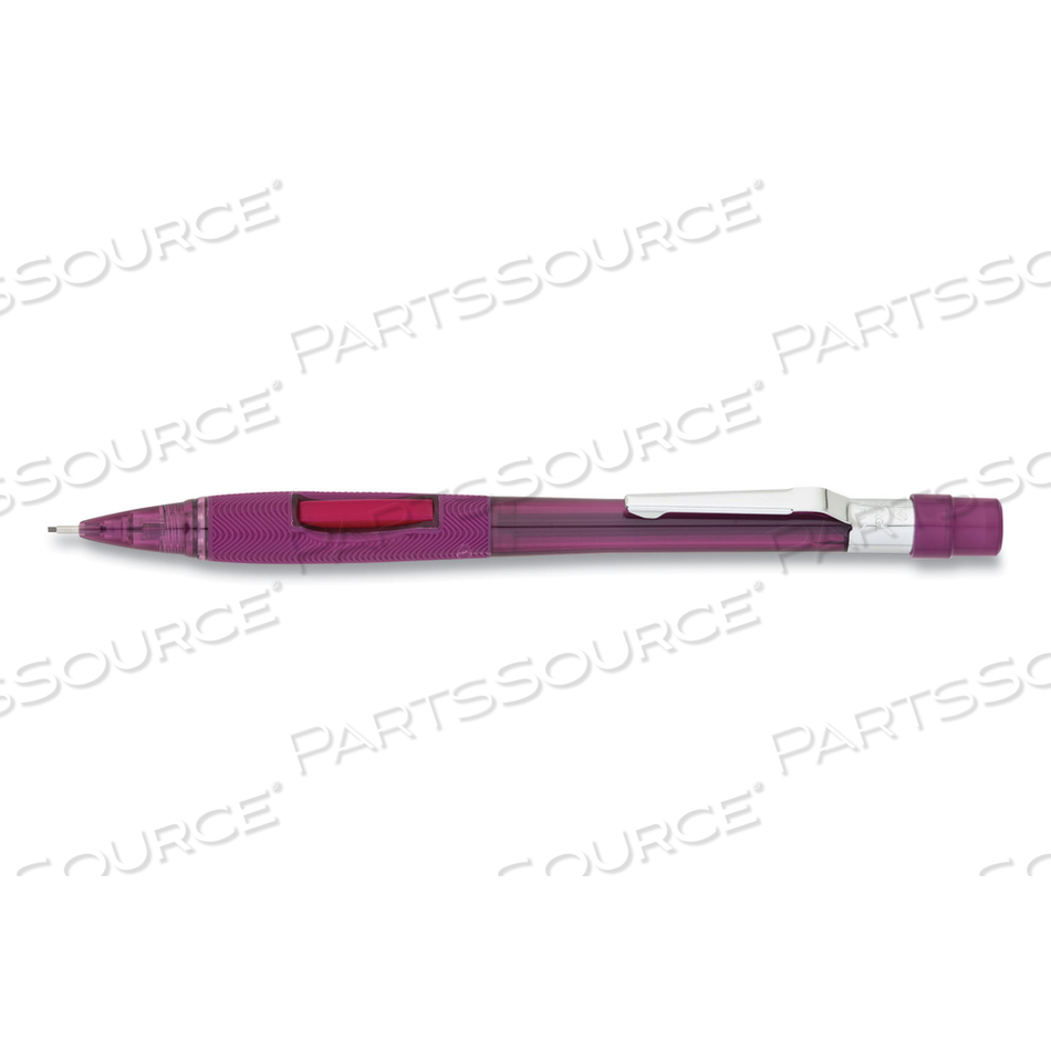 QUICKER CLICKER MECHANICAL PENCIL, 0.9 MM, HB (#2.5), BLACK LEAD, TRANSPARENT BURGUNDY BARREL by Pentel of America QUICKER CLICKER MECHANICAL PENCIL, 0.9 MM, HB (#2.5), BLACK LEAD, TRANSPARENT BURGUNDY BARREL by Pentel of America