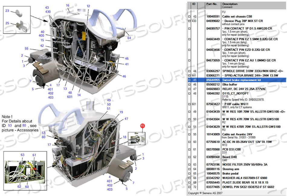 SWIVEL BRAKE REPLACEMENT KIT SWIVEL BRAKE REPLACEMENT KIT