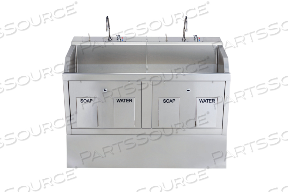 LODI SCRUB SINK (2) PLACE PEDESTAL MOUNTED W/KNEE ACTION CONTROL W/INFRARED WATER CONTROL by Blickman LODI SCRUB SINK (2) PLACE PEDESTAL MOUNTED W/KNEE ACTION CONTROL W/INFRARED WATER CONTROL by Blickman