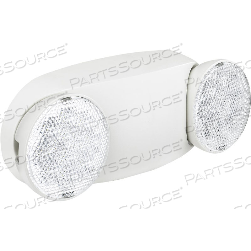 2 HEAD ROUND LED EMERGENCY LIGHT W/ ADJUSTABLE OPTICS, NI-CAD BATTERY BACKUP by Approved Vendor