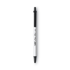 CLIC STIC BALLPOINT PEN, RETRACTABLE, MEDIUM 1 MM, BLACK INK, WHITE BARREL, DOZEN by BIC