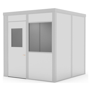 CLASS C, 8'X8', 4 WALL, 1 WINDOW, LT. OAK COLOR WOOD GRAIN DOOR, GRAY WALLS by Porta-King