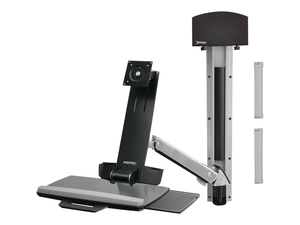 ERGOTRON STYLEVIEW SIT-STAND COMBO SYSTEM WITH SMALL BLACK CPU HOLDER - MOUNTING KIT ( ARTICULATING ARM, WALL TRACK MOUNT ) FOR LCD DISPLAY / KEYBOARD / MOUSE / BAR CODE SCANNER / CPU ( LIFT AND PIVOT ) - PLASTIC, ALUMINUM - SCREEN SIZE: UP TO 24" by Ergotron, Inc.