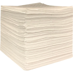 O1PH100 ESSENTIALS 15" X 18" OIL ONLY SINGLE-PLY HEAVYWEIGHT SORBENT PADS - 100 COUNT by FyterTech