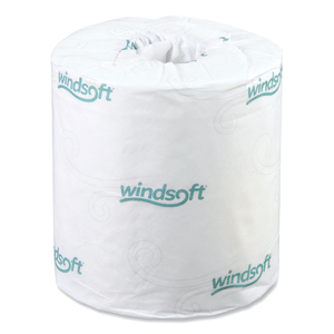 BATH TISSUE, SEPTIC SAFE, INDIVIDUALLY WRAPPED ROLLS, 2-PLY, WHITE, 500 SHEETS/ROLL, 48 ROLLS/CARTON by Windsoft