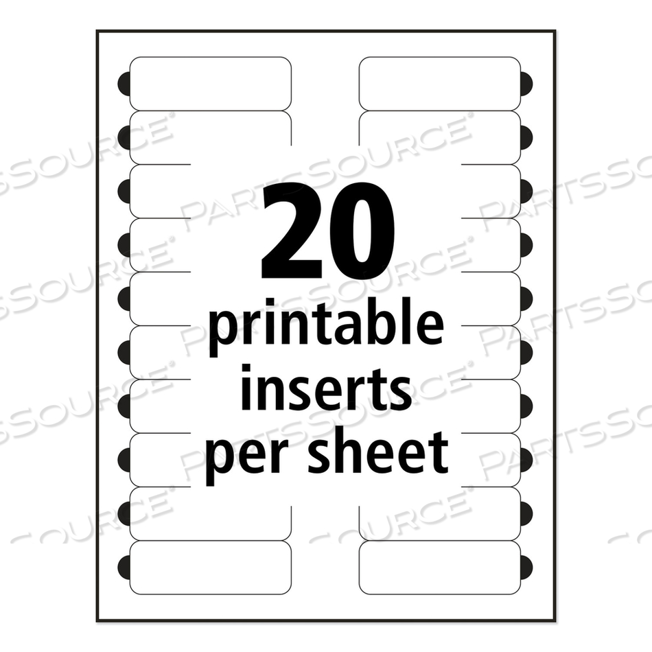 THE MIGHTY BADGE NAME BADGE INSERTS, 1 X 3, CLEAR, LASER, 20/SHEET by Avery