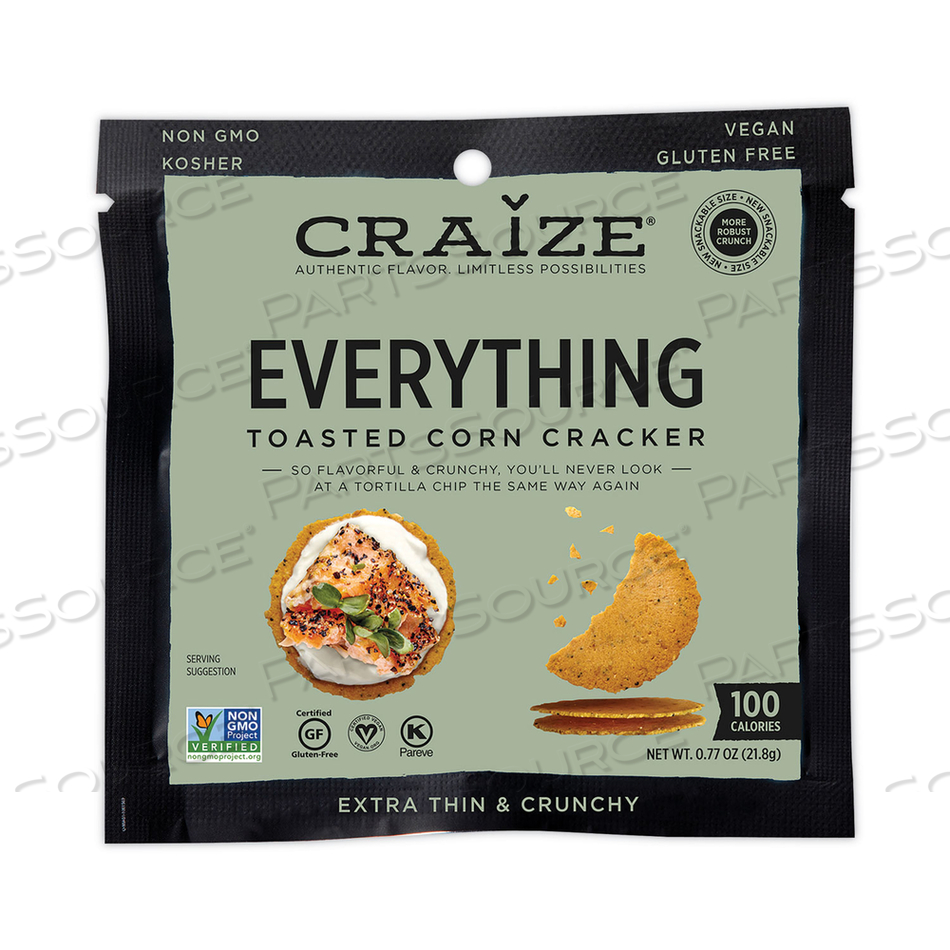 EVERYTHING SEASONED TOASTED CORN CRACKERS, 0.77 OZ BAG, 24/PACK 