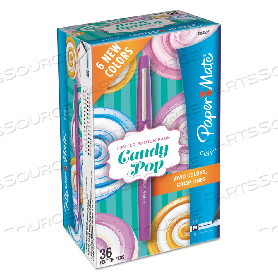 FLAIR CANDY POP POROUS POINT PEN, STICK, MEDIUM 0.7 MM, ASSORTED INK AND BARREL COLORS by Paper Mate FLAIR CANDY POP POROUS POINT PEN, STICK, MEDIUM 0.7 MM, ASSORTED INK AND BARREL COLORS by Paper Mate