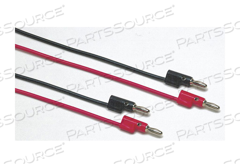 LEAD SET, RED/BLACK, PVC/NICKEL-PLATED, 90CM LENGTH, 15A CURRENT RATING, BANANA PLUG TO BANANA PLUG CONNECTION TYPE, 60VDC VOLTAGE RATING by Fluke Electronics Corp (Industrial Div.) LEAD SET, RED/BLACK, PVC/NICKEL-PLATED, 90CM LENGTH, 15A CURRENT RATING, BANANA PLUG TO BANANA PLUG CONNECTION TYPE, 60VDC VOLTAGE RATING by Fluke Electronics Corp (Industrial Div.)