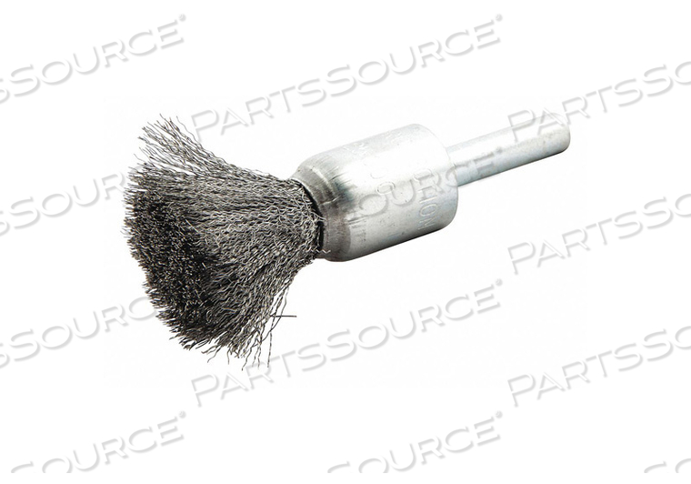 END BRUSH, CRIMPED STEEL, 1/2 IN DIA, 0.006 IN FILL DIA, 1/4 IN SHANK by Norton | Saint-Gobain Abrasives