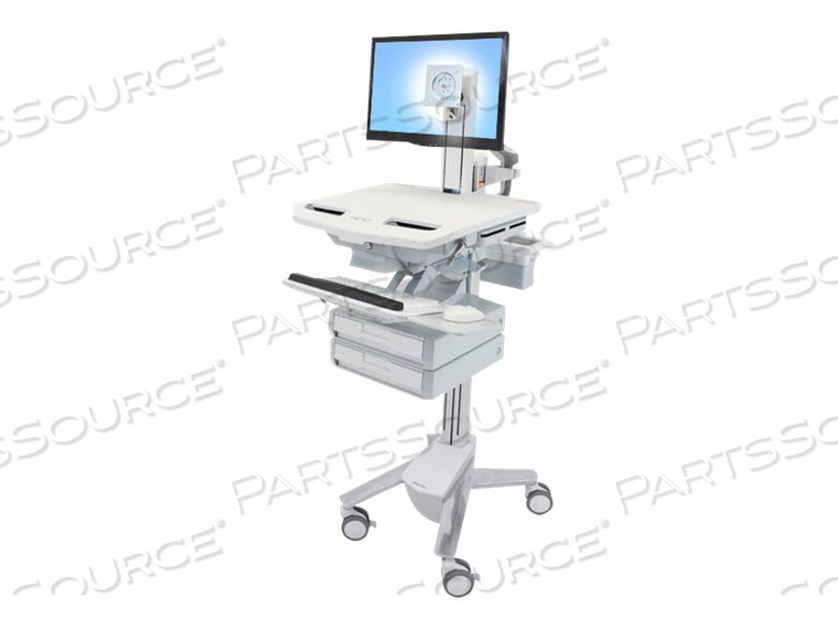 STYLEVIEW MEDICAL CART WITH LCD PIVOT, 4 DRAWERS by Ergotron, Inc. STYLEVIEW MEDICAL CART WITH LCD PIVOT, 4 DRAWERS by Ergotron, Inc.