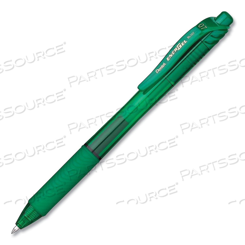 ENERGEL-X GEL PEN, RETRACTABLE, MEDIUM 0.7 MM, GREEN INK, GREEN BARREL by Pentel of America