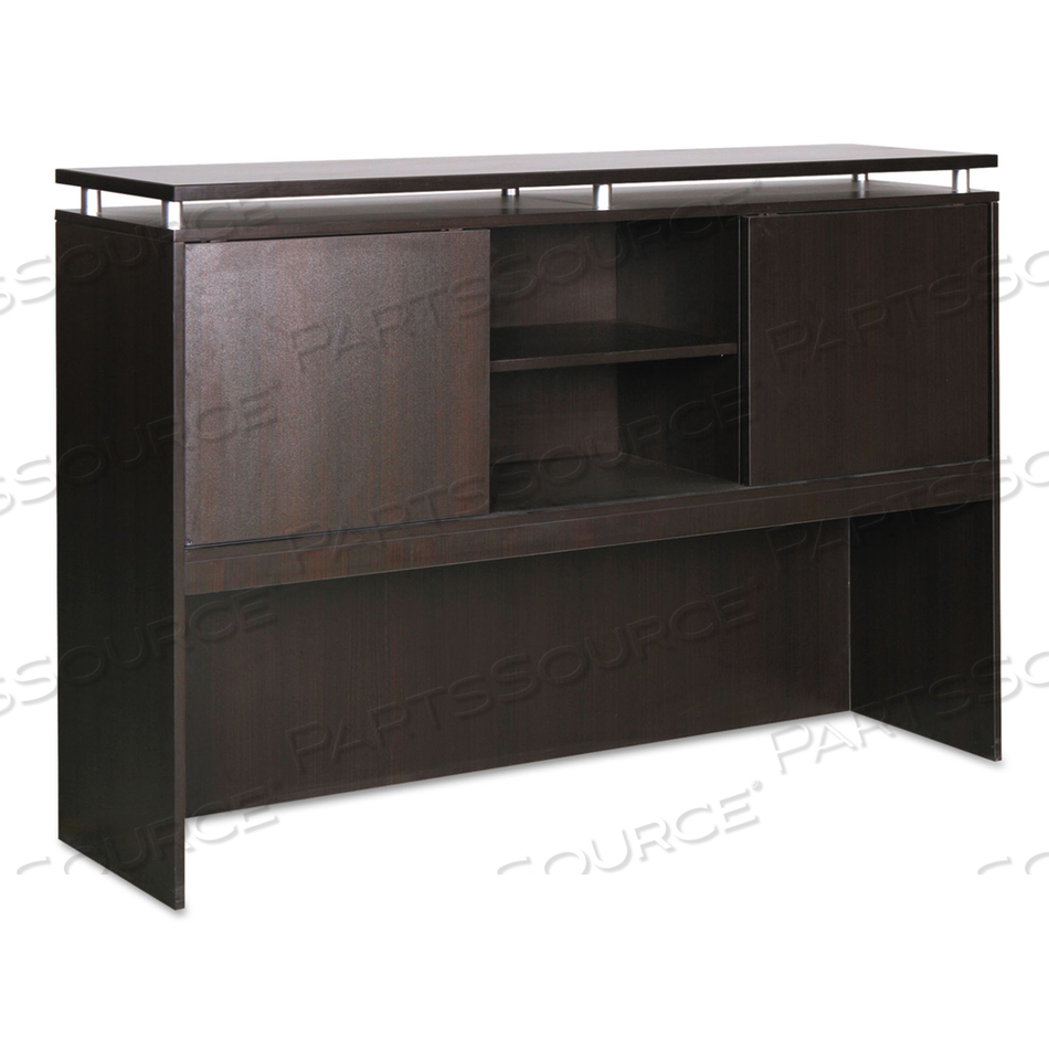 ALERA SEDINA SERIES HUTCH WITH SLIDING DOORS, 66W X 15D X 42.5H, ESPRESSO 