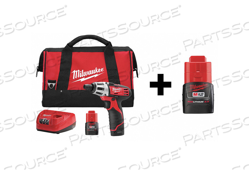 CORDLESS SCREWDRIVER KIT, CHUCK SIZE 1/4 IN, BATTERY INCLUDED / BARE TOOL BATTERY INCLUDED, VOLTAGE 12V, MAX. TORQUE 175 IN-LB, NO LOAD RPM  by Milwaukee Electric Tools