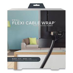 FLEXI CABLE WRAP, 0.5" TO 1" X 12 FT, BLACK by UT Wire