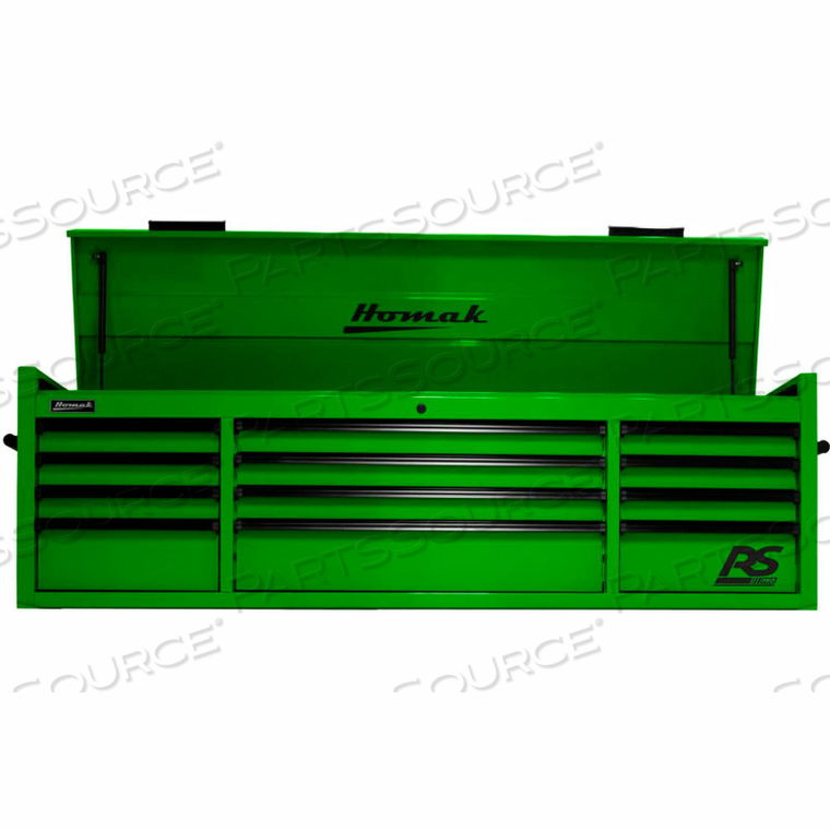 RS PRO SERIES 71-1/2"W X 23-1/2"D X 23-3/8"H 12 DRAWER GREEN TOOL CHEST by Homak Manufacturing