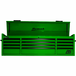 RS PRO SERIES 71-1/2"W X 23-1/2"D X 23-3/8"H 12 DRAWER GREEN TOOL CHEST by Homak Manufacturing