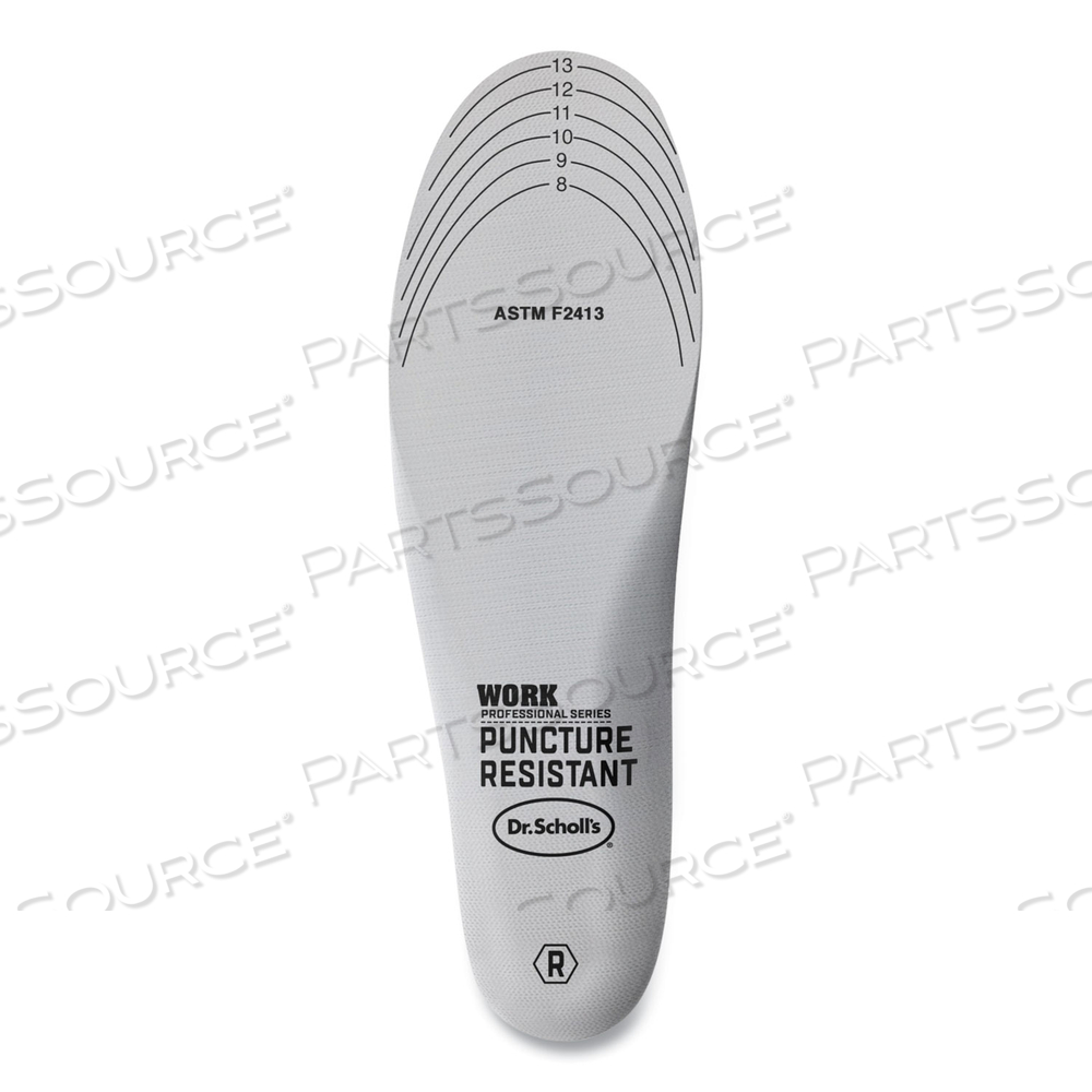 PROFESSIONAL SERIES WORK PUNCTURE RESISTANT INSOLES FOR MEN, MEN'S SIZE 8 TO 14, BLACK by Dr. Scholl's
