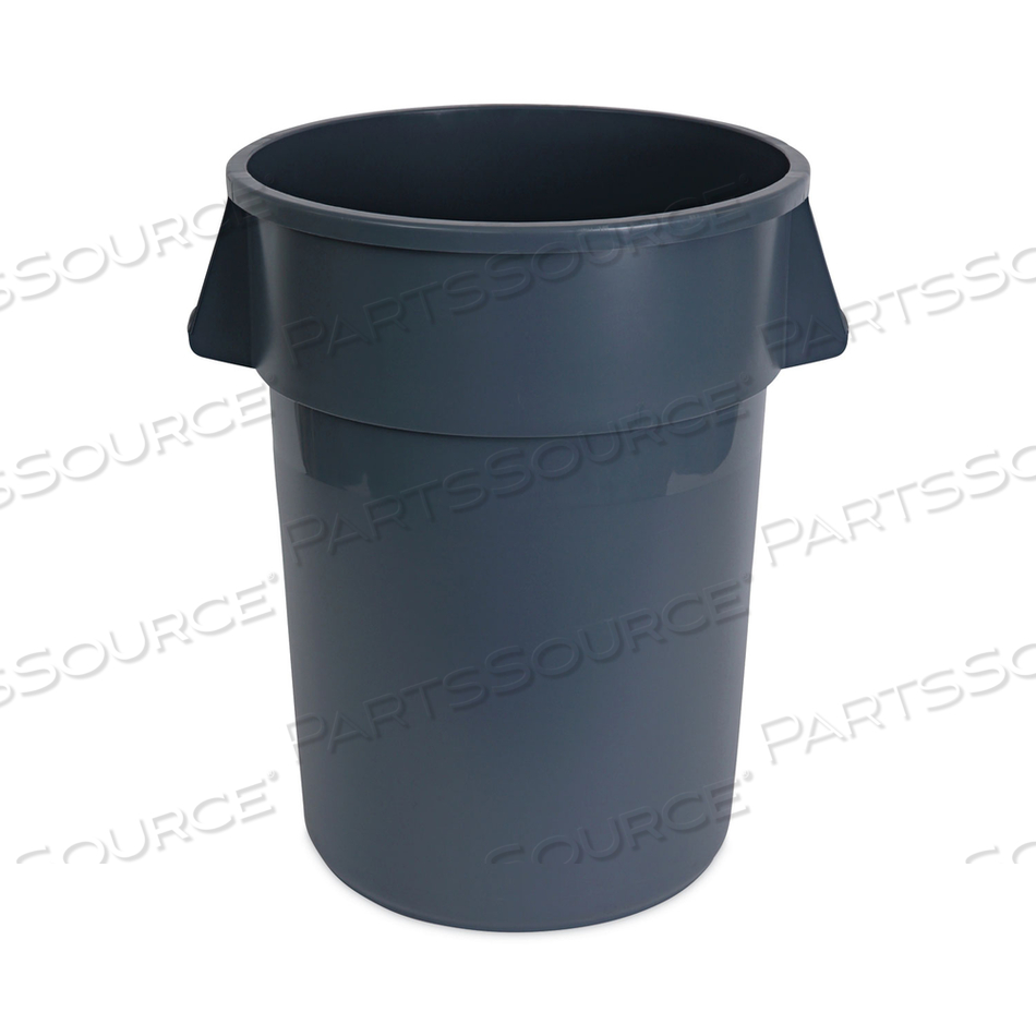 ROUND WASTE RECEPTACLE, 44 GAL, PLASTIC, GRAY by Boardwalk