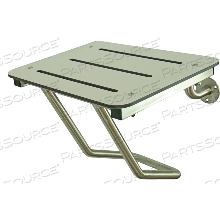 FULL WALL MOUNTED SHOWER SEAT - STAINLESS/WHITE by Frost Products Ltd FULL WALL MOUNTED SHOWER SEAT - STAINLESS/WHITE by Frost Products Ltd