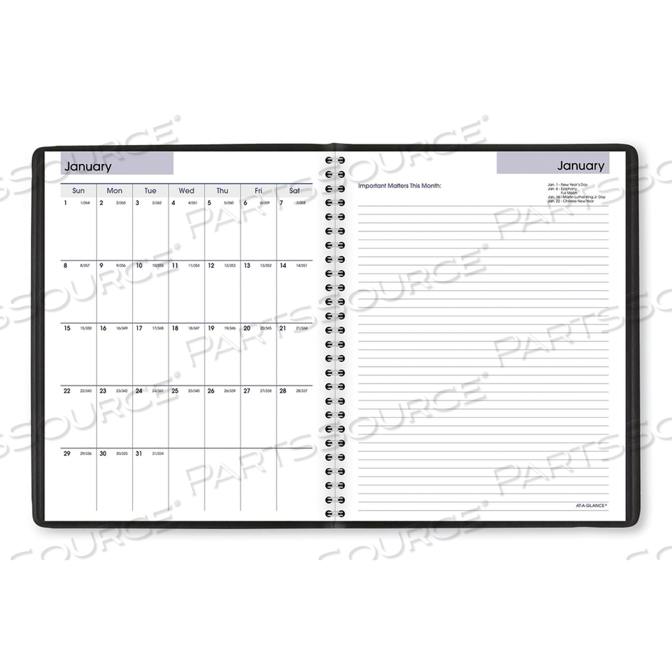 DAYMINDER EXECUTIVE WEEKLY/MONTHLY PLANNER, 8.75 X 7, BLACK COVER, 12-MONTH (JAN TO DEC): 2023 