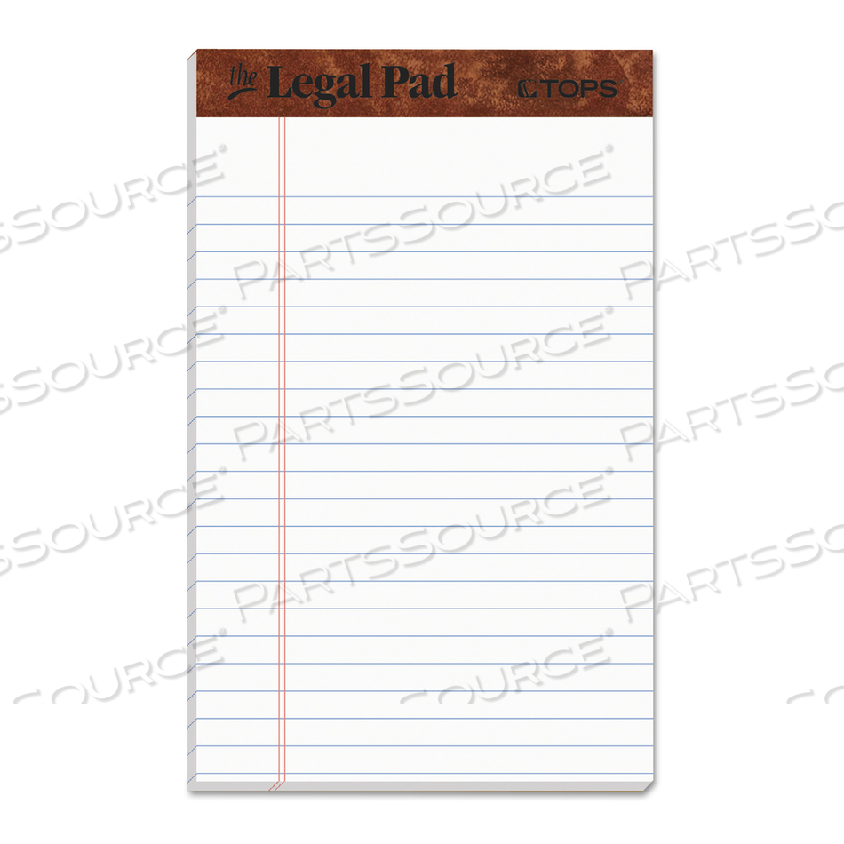 "THE LEGAL PAD" RULED PERFORATED PADS, NARROW RULE, 50 WHITE 5 X 8 SHEETS by Tops