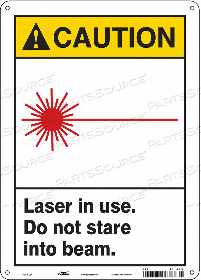 LASER WARNING SIGN, VERTICAL RECTANGLE, NUMBER OF PRINTED SIDES 1, ENGLISH, SIGN FORMAT ANSI/OSHA FORMAT, SIGN LEGEND LASER IN USE. DO NOT S by Condor LASER WARNING SIGN, VERTICAL RECTANGLE, NUMBER OF PRINTED SIDES 1, ENGLISH, SIGN FORMAT ANSI/OSHA FORMAT, SIGN LEGEND LASER IN USE. DO NOT S by Condor