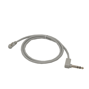 HARDWIRED JUMPER CABLE, RIGHT ANGLE 1/8" 3-CONDUCTOR PLUG TO 1/4" 3-CONDUCTOR PLUG by Crest Healthcare