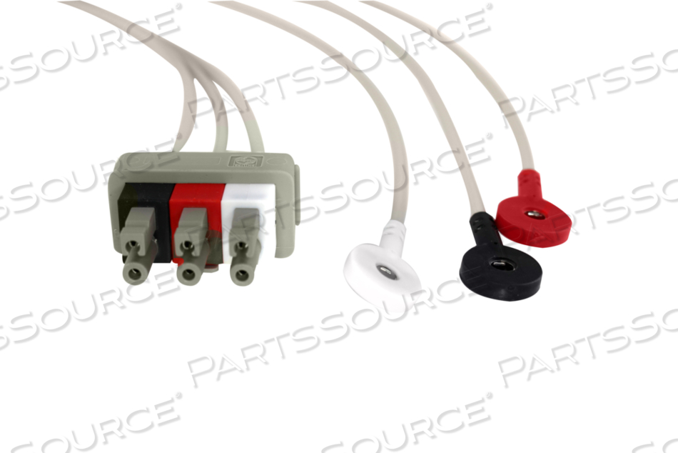 3 LEAD SNAP SHIELDED ECG LEADWIRE 