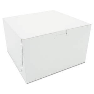 WHITE ONE-PIECE NON-WINDOW BAKERY BOXES, 8 X 8 X 5, WHITE, PAPER, 100/CARTON by SCT WHITE ONE-PIECE NON-WINDOW BAKERY BOXES, 8 X 8 X 5, WHITE, PAPER, 100/CARTON by SCT