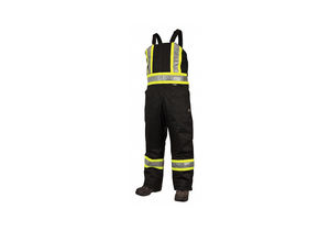 G7411 HI-VIS INSULATED BIB OVERALLS BLACK L by Tough Duck