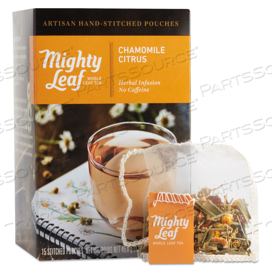 WHOLE LEAF TEA POUCHES, CHAMOMILE CITRUS by Mighty Leaf Tea