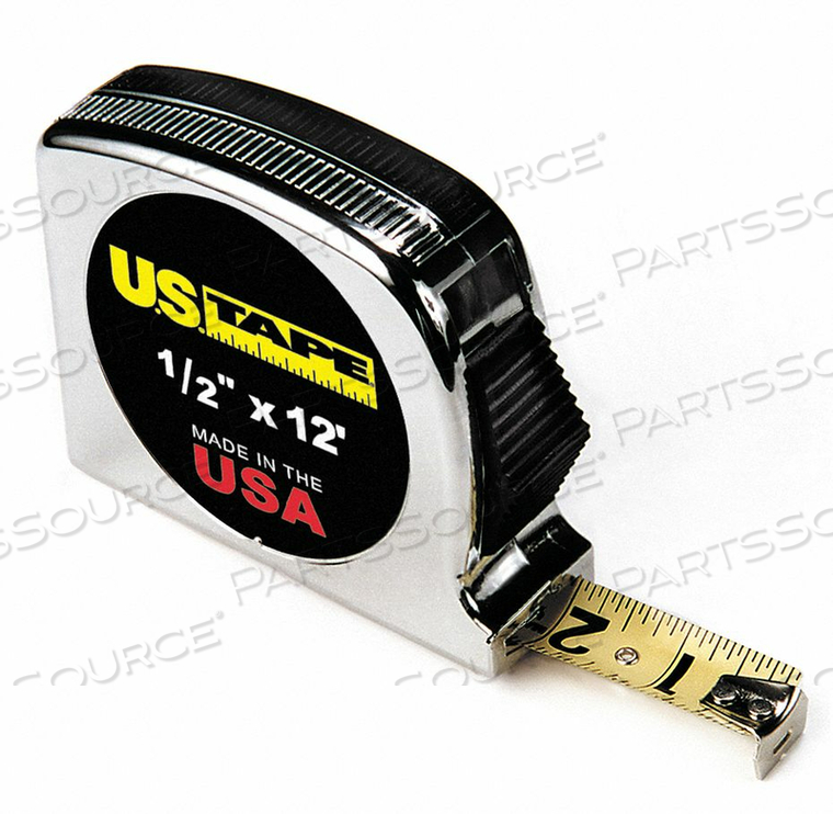 TAPE MEASURE 1/2 IN X 12 FT CHROME FT/IN by US Tape TAPE MEASURE 1/2 IN X 12 FT CHROME FT/IN by US Tape