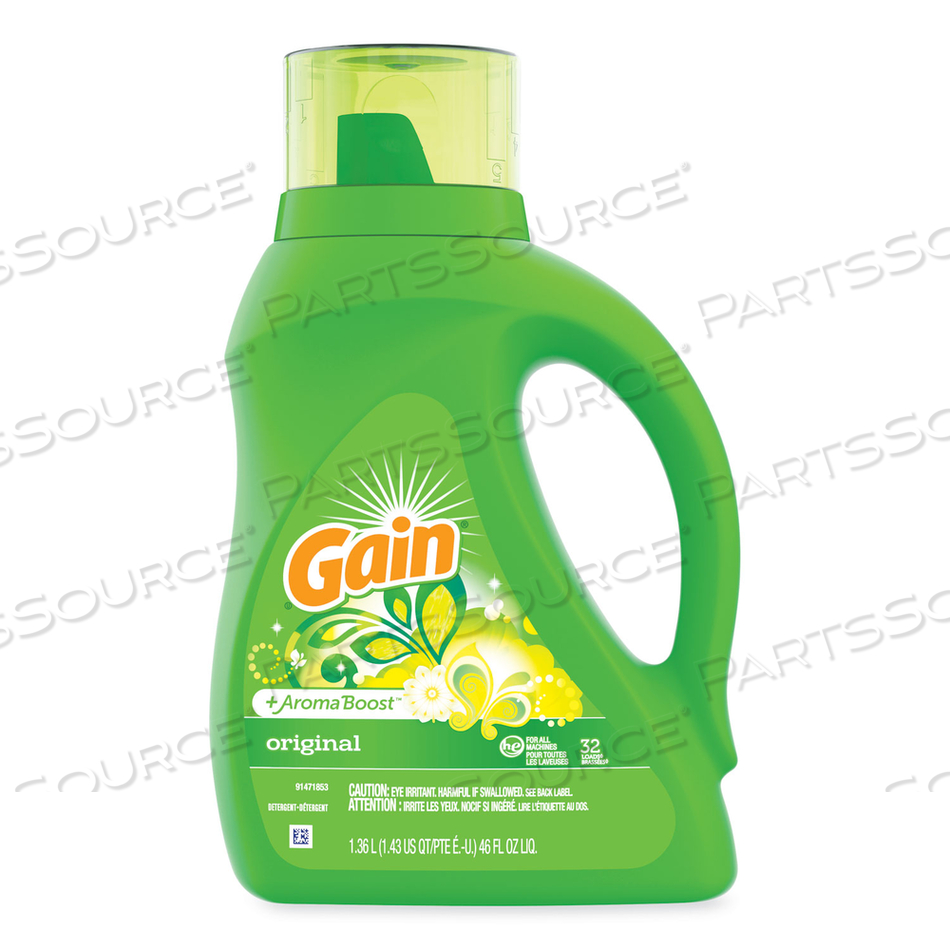 LIQUID LAUNDRY DETERGENT, GAIN ORIGINAL SCENT, 46 OZ BOTTLE by Gain LIQUID LAUNDRY DETERGENT, GAIN ORIGINAL SCENT, 46 OZ BOTTLE by Gain