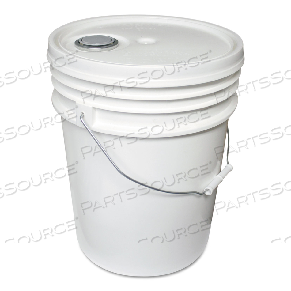 UTILITY BUCKET WITH LID, 5 GAL, POLYETHYLENE, WHITE, 11.25" DIA by Impact Products