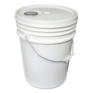 UTILITY BUCKET WITH LID, 5 GAL, POLYETHYLENE, WHITE, 11.25" DIA by Impact Products