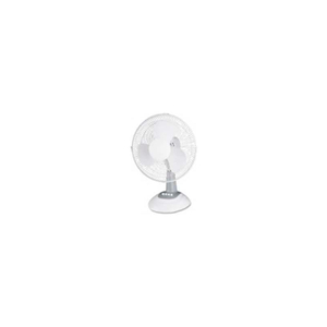 DESK FAN, 12" DIA., OSCILLATING, 3-SPEED, QUIET, METAL GRILLE, LIGHT GRAY by Lorell