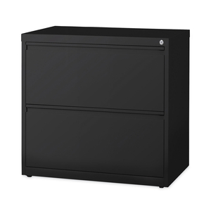 LATERAL FILE CABINET, 2 LETTER/LEGAL/A4-SIZE FILE DRAWERS, BLACK, 30 X 18.62 X 28 by Hirsh