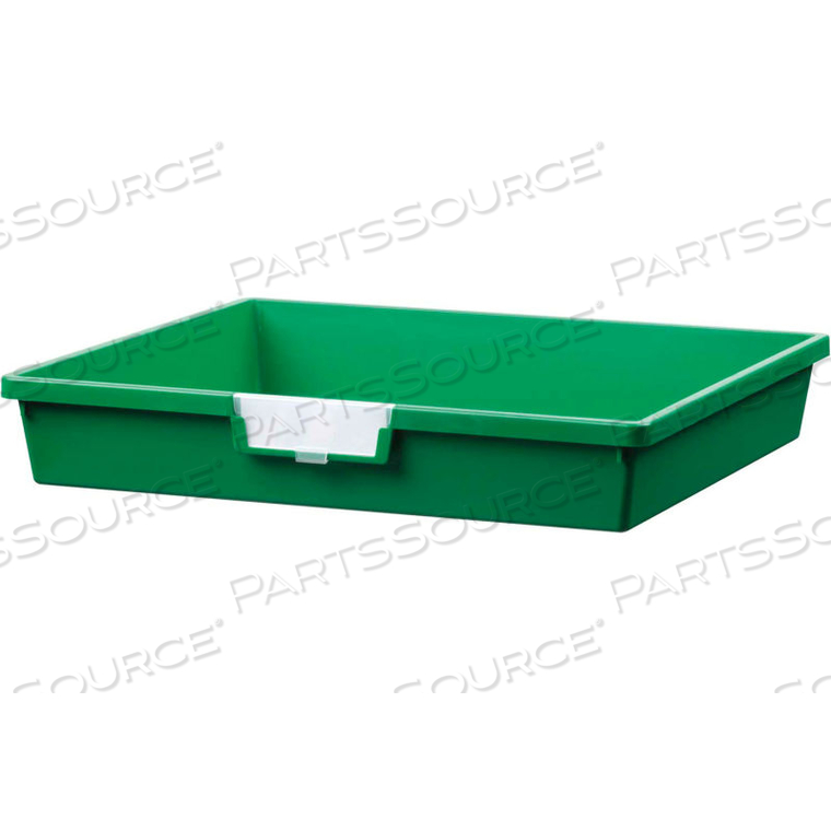 EXTRA WIDE SINGLE DEPTH STORAGE TOTE TRAY - 16-3/4"L X 18-1/2"W X 3"H GREEN 