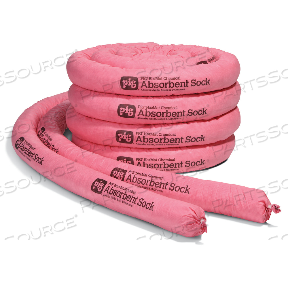 PIG HAZMAT CHEMICAL ABSORBENT SOCK by New Pig Corporation PIG HAZMAT CHEMICAL ABSORBENT SOCK by New Pig Corporation