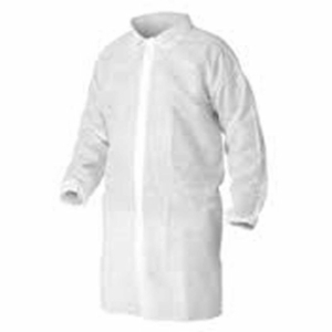 POLYPROPYLENE LAB COAT, NO POCKETS, ELASTIC WRISTS, SNAP FRONT, SINGLE COLLAR, WHITE, MD 30/CASE by Keystone Safety POLYPROPYLENE LAB COAT, NO POCKETS, ELASTIC WRISTS, SNAP FRONT, SINGLE COLLAR, WHITE, MD 30/CASE by Keystone Safety