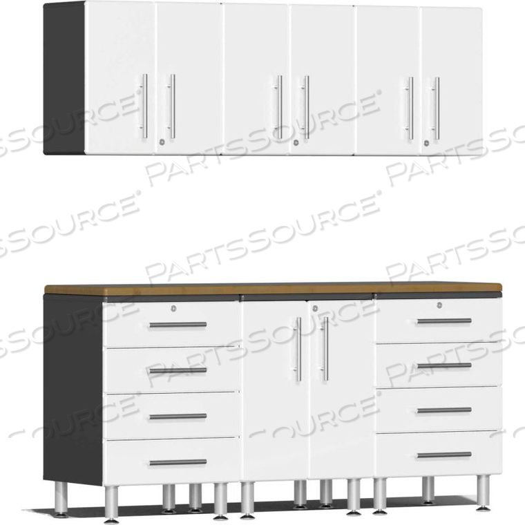 ULTI-MATE GARAGE 2 SERIES 7-PIECE CABINET SET 71" X 21" X 80" WHITE 