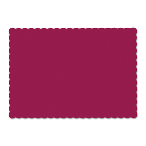SOLID COLOR SCALLOPED EDGE PLACEMATS, 9.5 X 13.5, BURGUNDY, 1,000/CARTON by Hoffmaster SOLID COLOR SCALLOPED EDGE PLACEMATS, 9.5 X 13.5, BURGUNDY, 1,000/CARTON by Hoffmaster