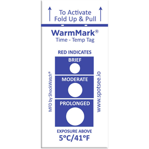 SPOTSEE WARMMARK 5/41F 3-WINDOW TIME TEMPERATURE INDICATORS, 100/BOX by Shockwatch Inc