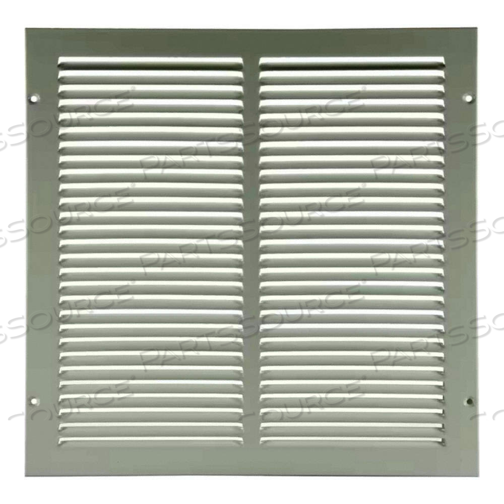 RETURN AIR GRILLE, LOUVERED GRILLE, WHITE, POWDER COATED, STEEL, 15 3/4 IN H, 15 3/4 IN W, 1/4 IN D by Approved Vendor