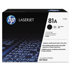 HP 81A, (CF281A) BLACK ORIGINAL LASERJET TONER CARTRIDGE by HP (Hewlett-Packard)