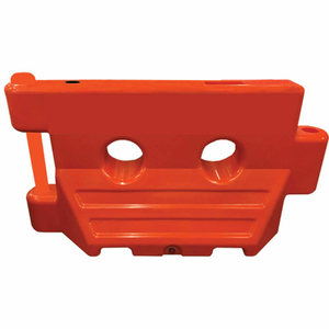 WATER FILLED BARRICADE SYSTEM, PLASTIC, INTERLOCKING, ORANGE, 60"L X 24"W X 36"H by Plasticade